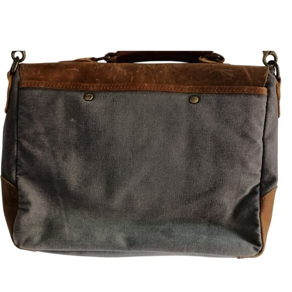 Vintage Langforth Leather and Canvas Messenger Bag - Picture 4 of 12